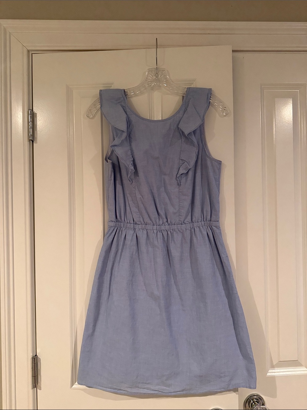 J. Crew Factory Light Blue Ruffle Sleeveless Dress